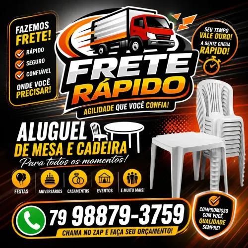 Frete e aluguel de mesas