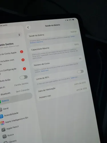 iPad pro m4 11 polegadas 5 meses de uso novo acompanhado com carregador
