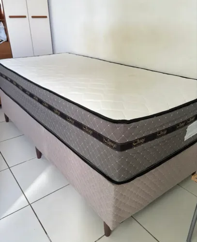 Colchão + Base Cama de Solteiro