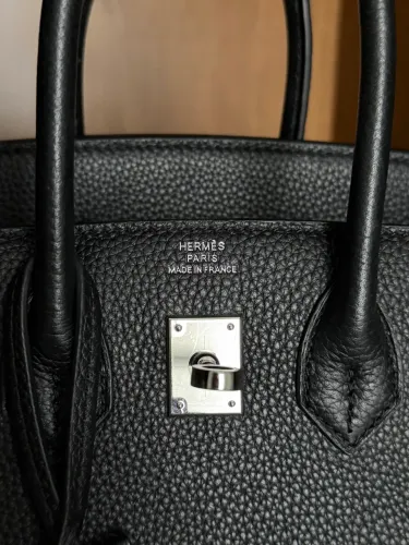 Bolsa hermes preta 25 cm