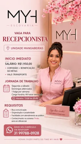 Vagas para recepcionista