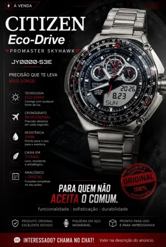 RELÓGIO - CITIZEN ECO-DRIVE PROMASTER SKYHAWK A-T