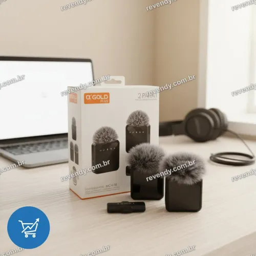 Microfone sem lapela - 2 em 1 com MCF-18 para iPhone lightning - entrega grátis