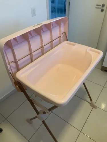 Banheira de Bebê Burigotto Millenia+ Mon Amour Trocador Rosa
