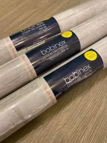 Papel de Parede Bobinex Tijolinho Branco | 3 Rolos Novos 10x52m