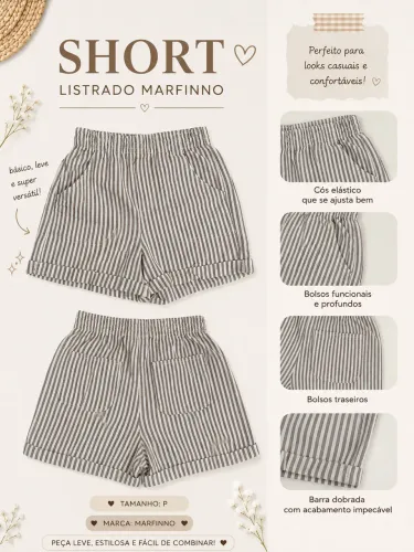 Short listrado mom P