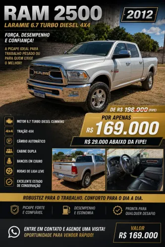 Ram 2500 Laramie 6.7 TDI CD 4X4 Diesel 2012