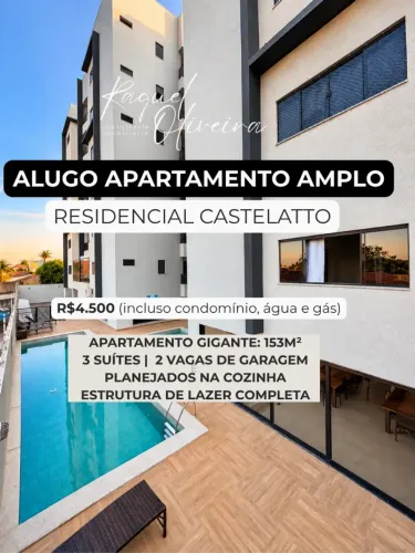 Alugo apartamento Gigante - 153m² - 3 suítes - planejados na cozinha e closet