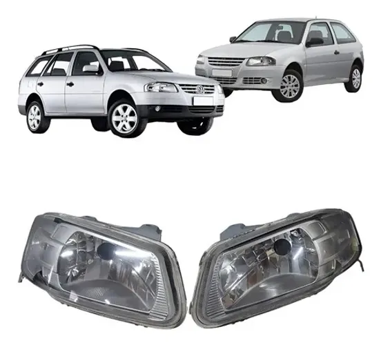 Par Farol Vw Gol G4 2005 2006 2007 2008 Máscara Cinza Ambos Lados