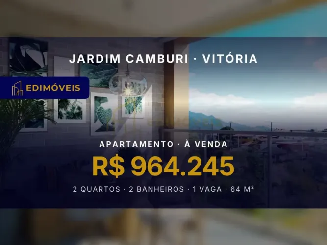Jardim Camburi| Apartamento 2 quartos com suíte e áreas de lazer incríveis