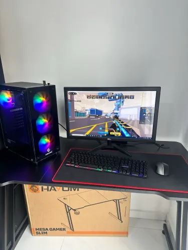 PC GAMER COM MONITOR DE 19" KIT TECLADO + MOUSE GAMER RGB NOVO COM GARANTIA