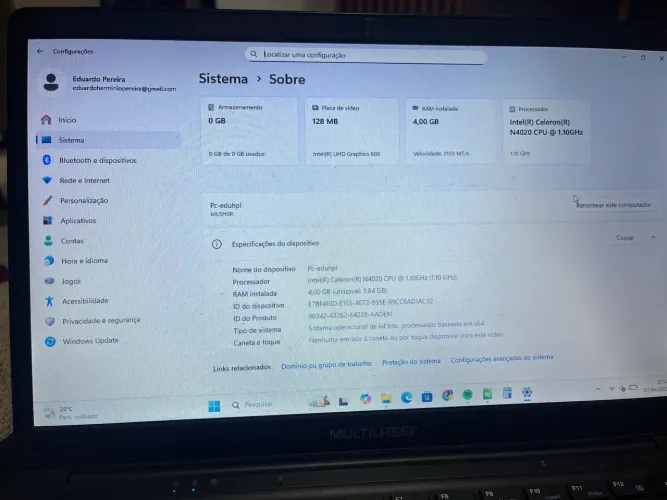 Notebook Multilaser