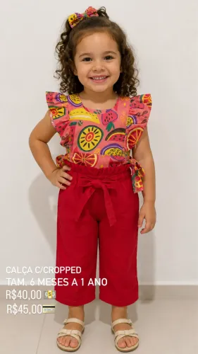 Conjunto de calça c/ cropped infantil