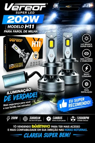 Lampada para Farol De Milha  Pará Carros Veículos   H 11 Super Led