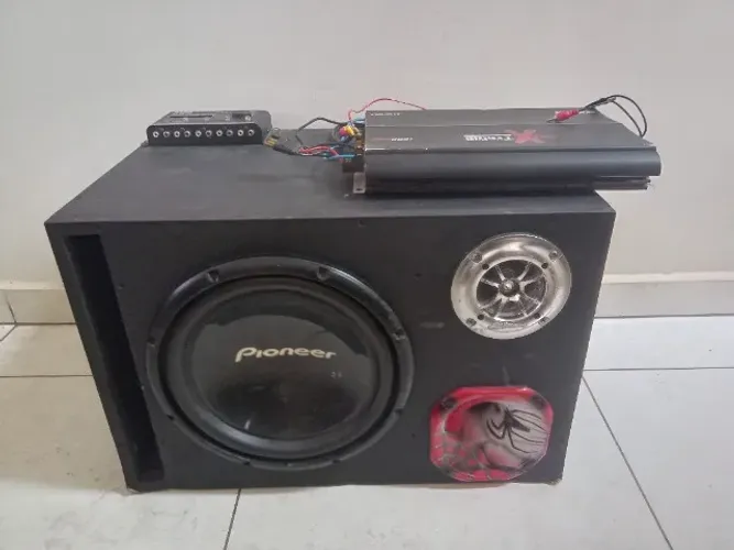 Caixa Trio Completa: Pioneer Cara Preta + Módulo Booster 1600W