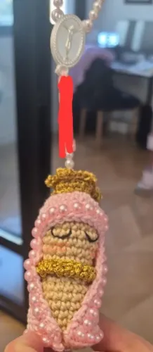 Rosário rosa amigurumi