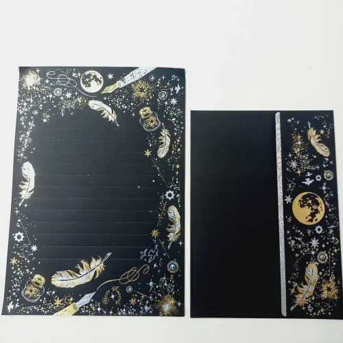 Conjunto de 8 papéis de carta e 4 envelopes