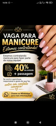 Vaga para manicure pedicure nail design