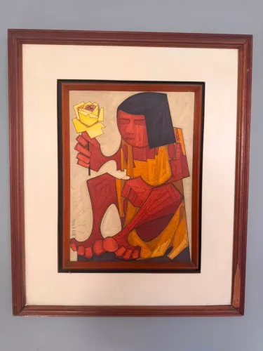 David de Masi! Figura Cubista com Rosa
