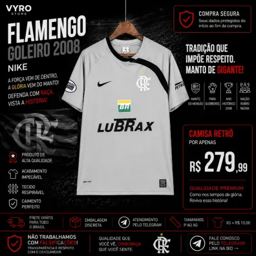 CAMISA DO FLAMENGO | GOLEIRO RETRÔ 2008