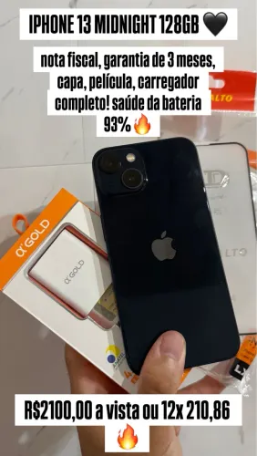 Iphone 13 Midnight 128GB - Nota Fiscal e Garantia 