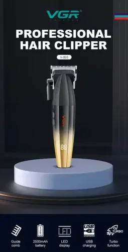 Máquina de Cortar Cabelo Profissional VGR profissional para barbeiros V-003<br>