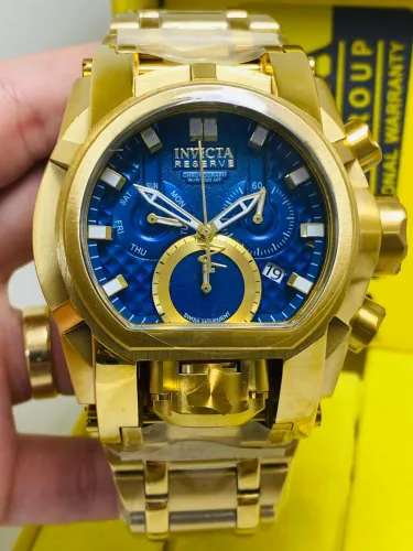 Invicta Banhado a ouro Prova de agua 100% funcional Top de Categoria