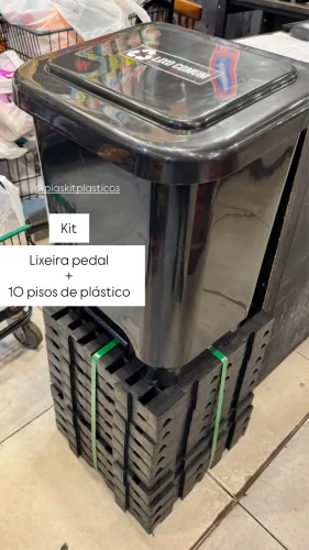 Kit lixeira pedal + 10 pisos de plástico