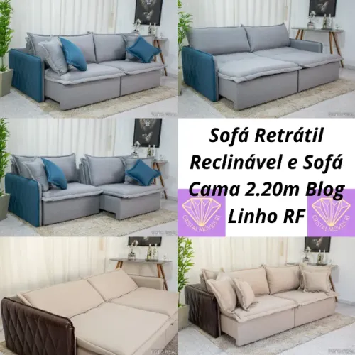 Sofá Retrátil e Sofá Cama 2.20m Blog Linho RF