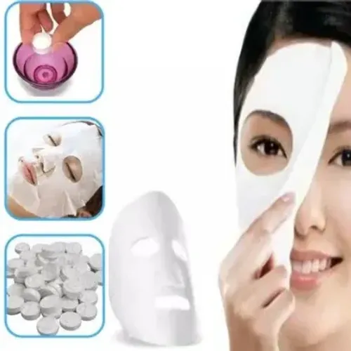 Pacote com 50 Máscaras Faciais Comprimidas Desidratadas P/ Limpeza de Pele Peeling z076