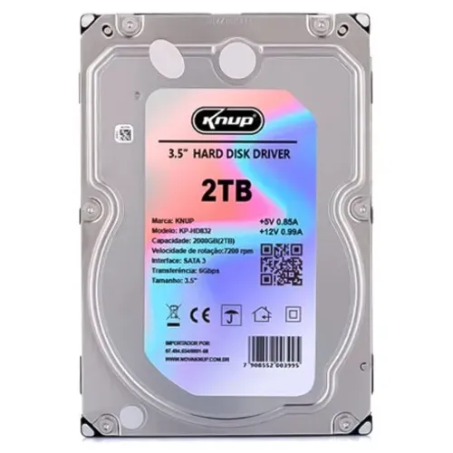 HD 2TB Knup KP-HD832 7200rpm 6Gbps 3.5 Sata III - WZetta