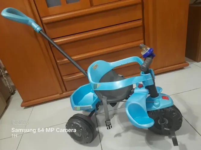 Triciclo Velotrol infantil Bandeirante Smart Plus com empurrador