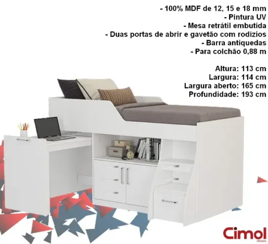 quarto cama solteiro 