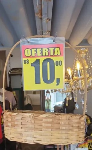 Cesto de vime artesanal PARA CAFÉ DA MANHÃ - R$ 10,00