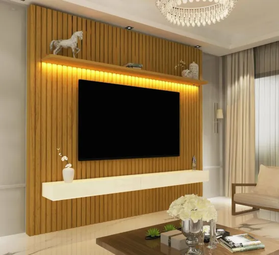 Painel ripado para tv sublime com led 