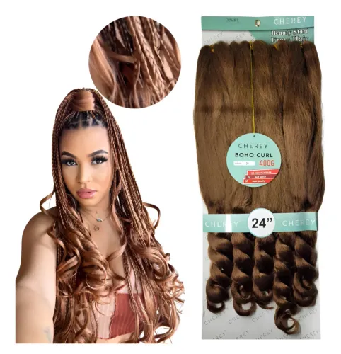 Cabelo Jumbao Boho Curl French Curl Braids Tranças C/ Cachos Cor Ruivo 350