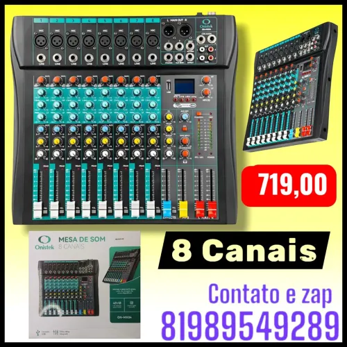 Mesa de som 8 canais Bluetooth Onistek