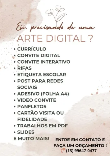 Arte Digital | Designer Gráfico ? Faça seu orçamento!