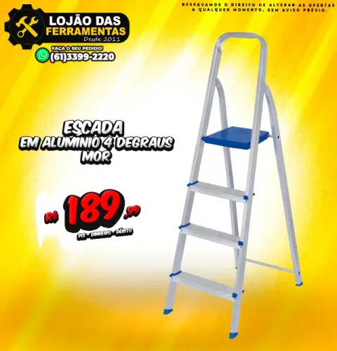 Escada em Alumínio 4 Degraus Mor
