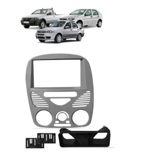 Moldura de Som Central Multimidia 2din 7'' para o Fiat Pálio, Strada, Siena Fire G2 C/ Ar