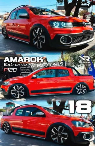 Roda aro 18 modelo Vw Amarok Extreme preta com diamantado 4x100 novas