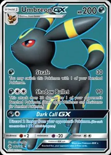 Carta Pokémon Umbreon GX arte completa 142/149 original pokemon