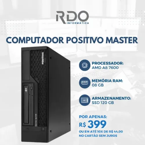 Computador PC Positivo Master A8 7600 8GB SSD 120GB - Computador barato!