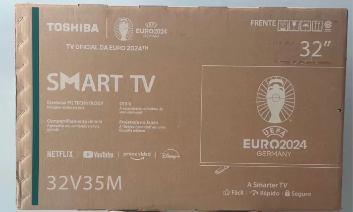 Lacrada na caixa com Nota Fiscal, TV Toshiba Smart 32 polegadas - EURO2024