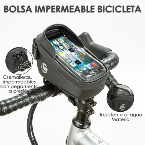 Bolsa Impermeável para Bicicleta com Suporte para Celular