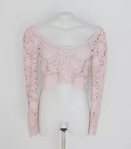 Blusa Crochê Zara Rosa P