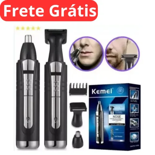 Máquina De Tirar Pelos - Nariz Barba E Cabelo Kemei Km-6511