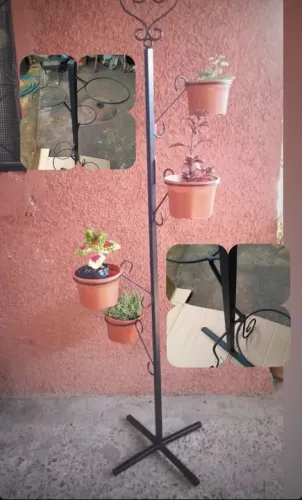 Suporte para Plantas em Metal - 4 Vasos