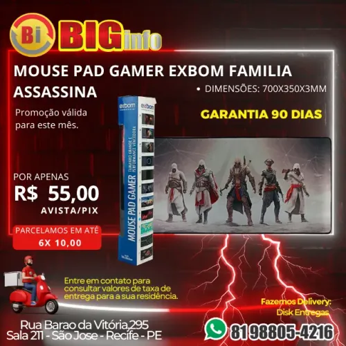Mouse Pad Gamer Extra Grande Antiderrapante