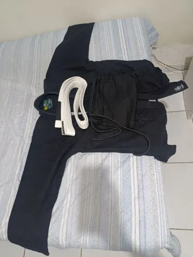  KIMONO TRANÇADO PRETO - TAMANHO A2 + FAIXA BRANCA 